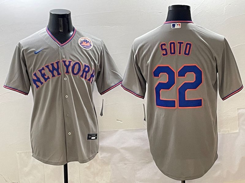 Men New York Mets #22 Soto Grey Second generation 2025 Nike MLB Jersey style 3->new york mets->MLB Jersey